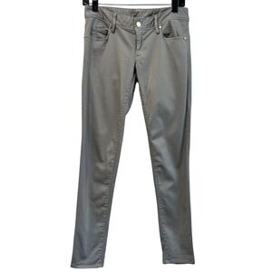 Lilly Pulitzer Gray Ankle Skinny Jeans Gold Button Detail Size 2